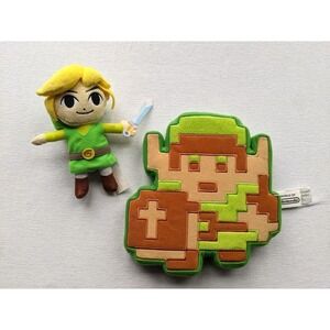 Nintendo 2015 Legend of Zelda 8 Bit Link 2014 Link Phantom Hourglass Plush 2 Lot